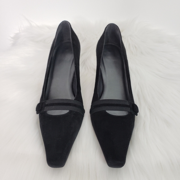 Stuart Weitzman Online Black Suede heel pump 90s y2k - Picture 3 of 9